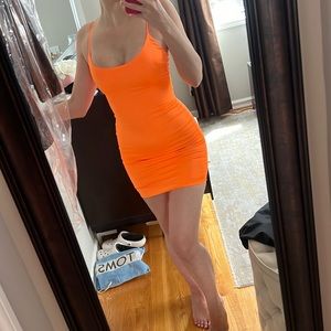 Oh Polly Silky Orange Mini Dress UK 6 US 2